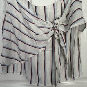 Striped Tie-Front Skirt